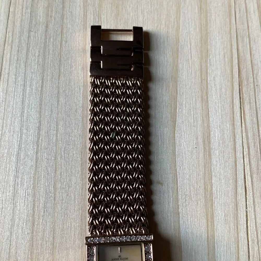 Anne Klein Mother of pearl Watch With Rhinestone Bezel New Battery